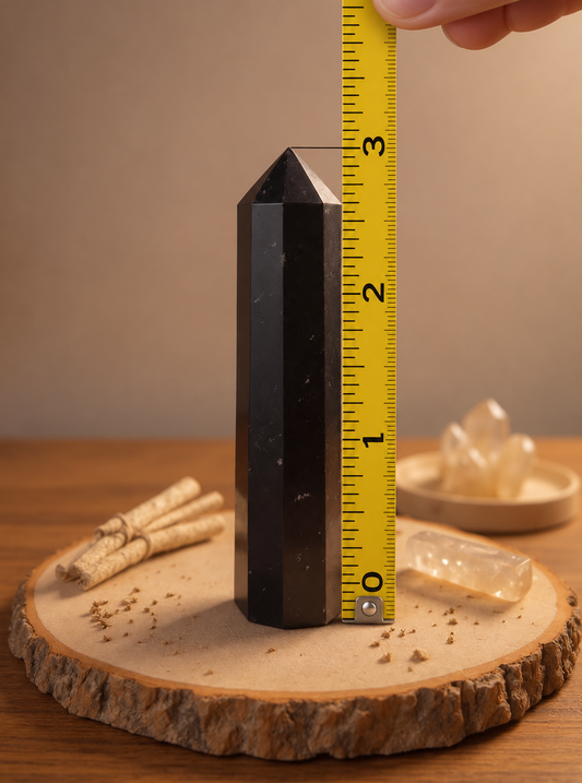 Premium Black Tourmaline Crystal Tower 3 inch| Energy Protection, Grounding, Chakra Balancing, Meditation Tool