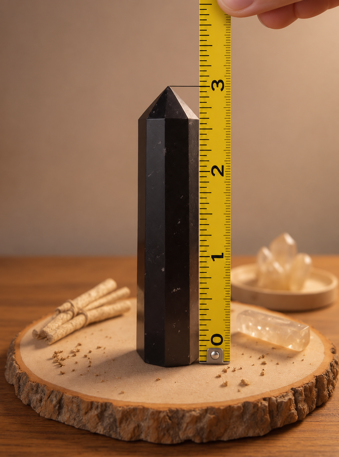 Premium  Black Tourmaline Crystal Tower 3 inch| Energy Protection, Grounding, Chakra Balancing, Meditation Tool