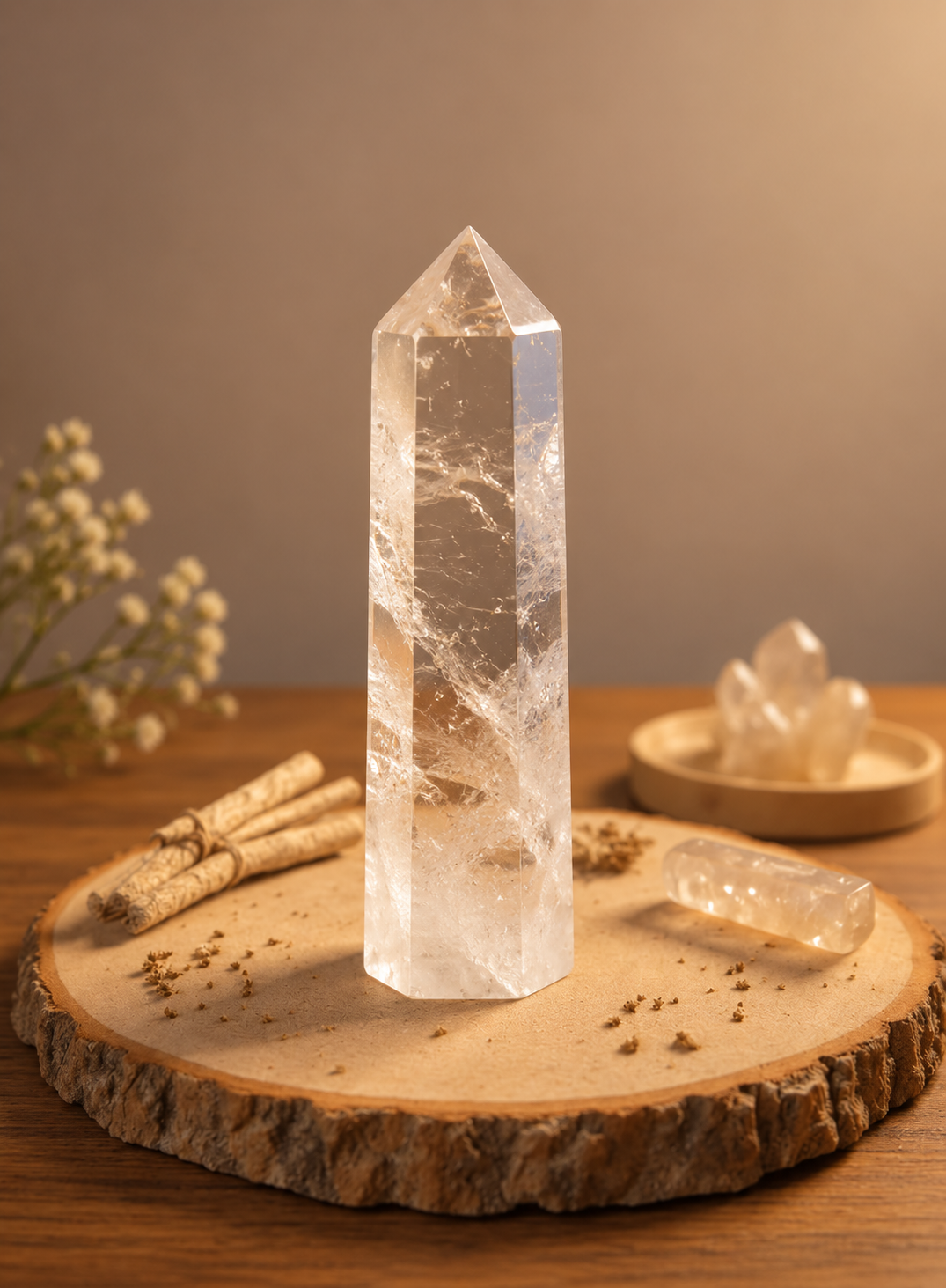 Premium Clear Quartz Crystal Tower 4.2 Inch | Energy Amplification, Clarity, Chakra Balancing, Meditation Tool